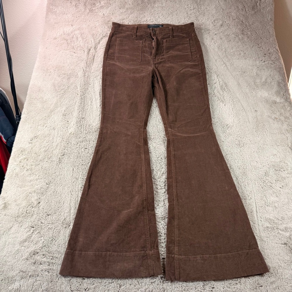 Veronica Beard Jeans Corduroy Sheridan High Rise Flare Bell Bottom Boho Retro 31 - Picture 16 of 16